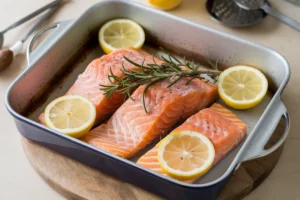 Fresh raw salmon fillets prepared for cooking, showcasing the best salmon cooking secrets.